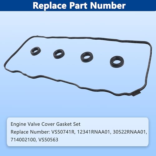 Image of VS50741R Engine Valve Cover Gasket Set Kit for 2006-2015 Honda Civic HR-V, Acura ILX 1.8L 2.0L, 2006 2007 2008 2009 2010 2011 2012 2013 2014 2015 2016 2017