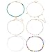 Sunmoon 6 Pieces Natural Shell Necklace for Women Handmade Star Crystal Beads Choker Necklace Hawaii Beach Adjustable Valentines Day Gift for Her Costume Party Decoration Supplies