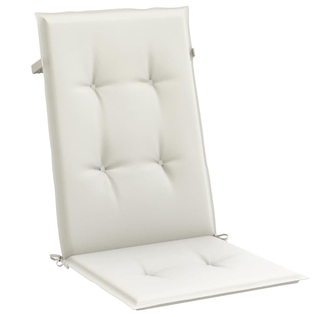 Hochlehner-Auflagen 4er Set, Melange Creme Gartenstuhl-Auflagen 120x50x4 cm, Bequeme Sitzkissen für Gartenstühle & Hochlehner, Weiche Polsterauflagen aus Stoff
