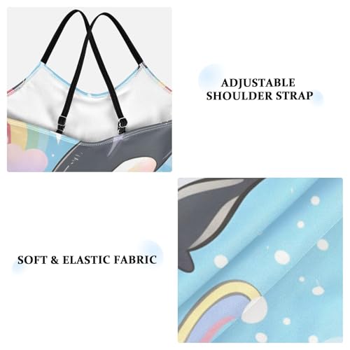 Bolaz Girls Swimsuits One-Piece Bathing Suits Multicolor Kids Sport Summer Beach Swimwear for 3-10 Years Old-Cute Cartoon Whale3