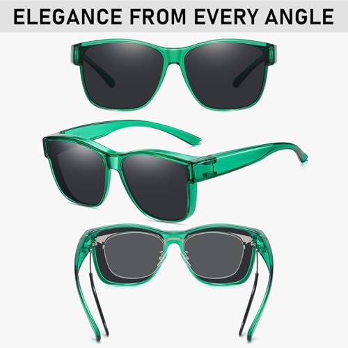 Image of GEGURI Polarized Sunglasses Fit Over Glasses for Men Women, Oversized Square Sun Glasses UV400 Protection Shades