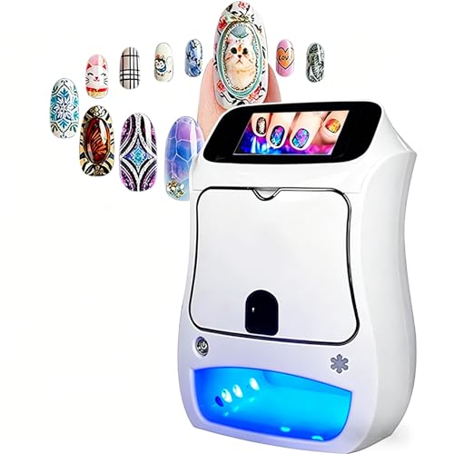 Impresora de Arte de uñas con aplicación Inteligente y Pantalla táctil, máquina de impresión de uñas 3D Digital para Uso en casa y salón, Incluye secador UV