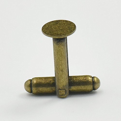 CuffLink - Lote de gemelos lisos chapados en latón de 9 mm de color níquel Cover