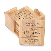 Set di 6 sottobicchieri di bamboo - personalizzabile online