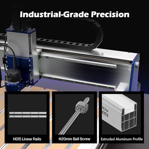 Genmitsu PROVerXL 2X2 CNC Router Machine, 2' x 2' CNC Machine with 710W Spindle, Closed-loop Stepper Motor, for Wood Metal Carving, WiFi & APP Supported, Work Area 26.76'' x 26.76'' x 4.44'' - Image 5