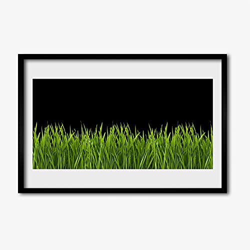 Affiche avec cadre salon 60x40 photo nature d'herbe verte en MDF
