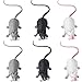 Boao 6 Pieces Halloween Fake Rat Suit, Plastic Rat, Maggot Toy, Halloween Decoration, Entertainment Simulation Mouse, Terrible Prank Props, Party Props, Cats and Dogs Interesting Toys