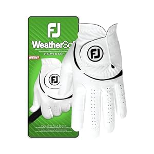 FootJoy WeatherSof Men’s Golf Glove, White/Black