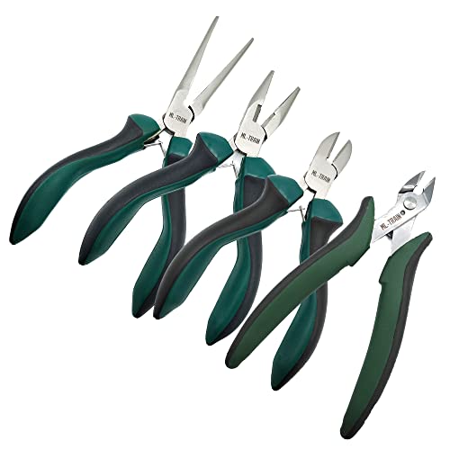 ML-Train Zangen-Set 4 Stück - Spezial Seitenschneider 135 mm - Mini-Spitzzange 125 mm - Seitenschneider 120 mm - Spitzzange 150 mm - Modellbau Werkzeug - Gartenbahn Spur G Zubehör