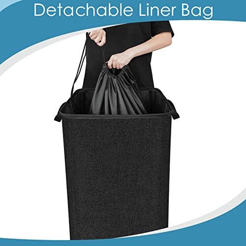Extra Large Laundry Hamper 100L With Removable Bag, 30.9'' Tall Laundry Basket With Sturdy Handles, Rectangular Dirty Clothes Hamper For Bedroom Bathroom, Durable Storage Basket For Clothes Toys #TOP4