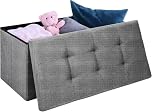SUNNYNEST Velvet Ottoman Storage with Lid Folding Footrest Stool Multi-Functional Seat for Living Room Sofa Footstool Toy Chest & Shoe Storage Organizer