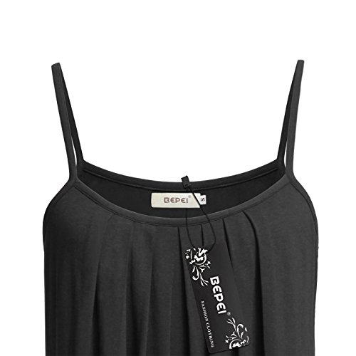 BEPEI Plus Size Cami Tank Top,Comfy Basic Loose Fit Active Dressy Tunic Tanks Women Extra Long Flowy Camisoles Summer 2026 Casual Party Evening Sleeveless Blouses,Black 2XL