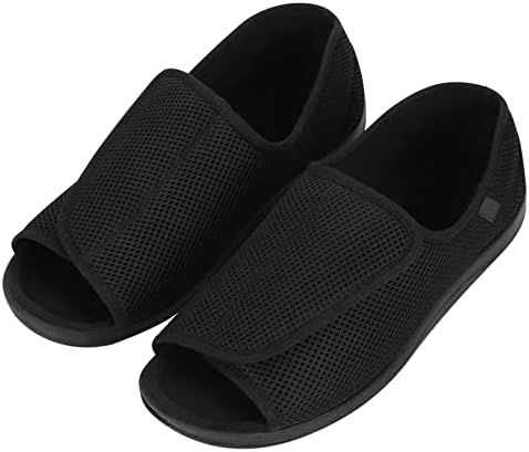Mens Womens Diabetic Sandals Wide Slippers for Swollen Feet Elderly Shoes Summer Open Toe Slippers Adjustable Breathable Orthopedic Footwear for Edema Arthritis Comfy Anti Slip Indoor Outdoor Shoes
