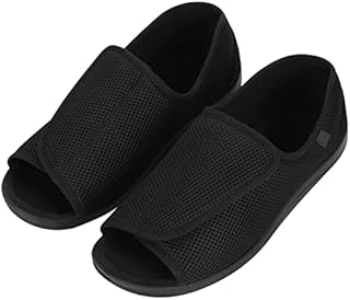 Mens Womens Diabetic Sandals Wide Slippers for Swollen Feet Elderly Shoes Summer Open Toe Slippers Adjustable Breathable Orthopedic Footwear for Edema Arthritis Comfy Anti Slip Indoor Outdoor Shoes