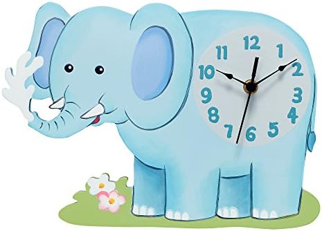 Fantasy Fields Sunny Safari Kids Wall Clock, Blue/Elephant (TD-12660A)