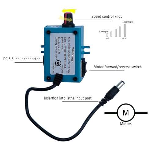 Image of Mini Lathe Motor Speed Regulation Box, Dc Motor Infinite Speed Regulation Stable Motor Operation Working Voltage Range 1-24v