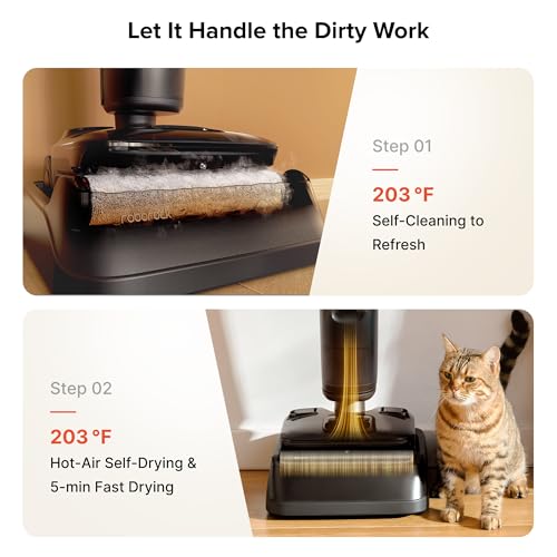 Image of roborock F25 ACE Pro Foam Wet Dry Vacuum Cleaner, Cordless Vacuum Mop, 25000Pa Foam Spray Mop, 203F Self-Cleaning Hard Floor Cleaner Machine for Tile Hardwood Floor Gentle Cleaning, 180 Lie Flat