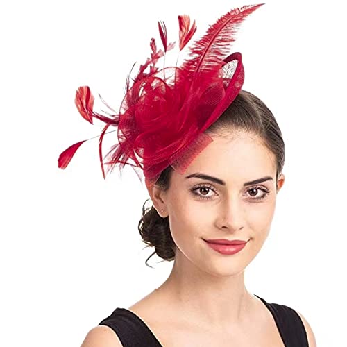 Épingles à cheveux Femme Accessoires Coiffure Mariage Chapeau Bibis Fascinator Bride Voilette en Maille Élégantes Serre-tête pour Cocktail Mariage...