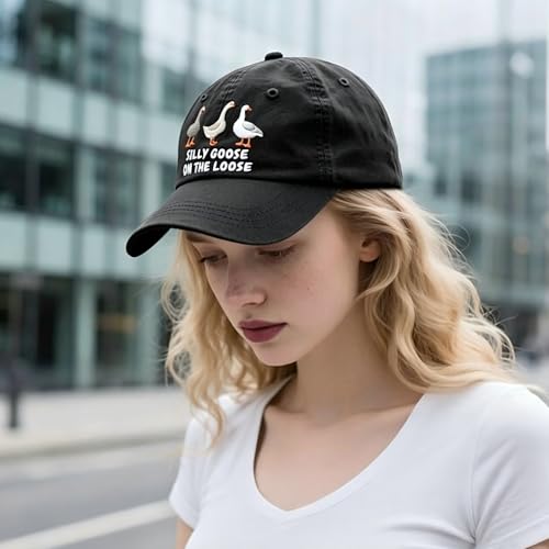 Image of Funny Goose Hat Silly Goose On The Loose Hat Men Baseball Hats Funny Cap