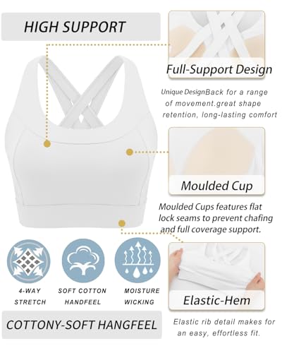 Image of RUNNING GIRL Sports Bra for Women High Support,Strappy Running Supportive High Impact Sports Bras with Sewn in Pads
