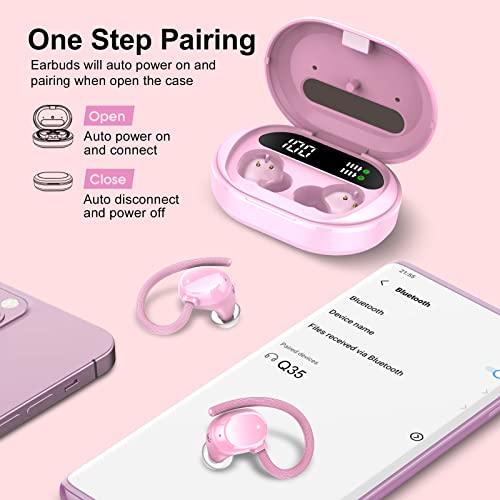 Auriculares-Inalambricos-Deportivos-Hi-Fi-Estereo-Auriculares-Bluetooth-52-con-Microfono-Carga-Rapida-USB-C-Pantalla-LED-IPX7-Impermeable-Cascos-Inalambricos-Bluetooth-con-Gancho-Rosa