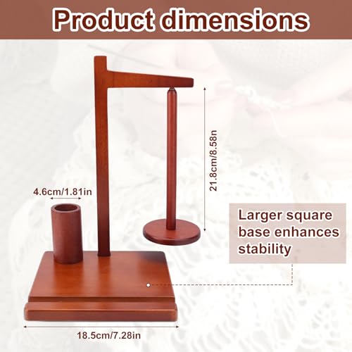 Image of HEH Wooden Magnetic Yarn Holder for Knitting and Crocheting, Magnetic Yarn Ball Holder with Anti-Slip Pads, Yarn Holder Spinner for DIY Crafts, Crochet Gift for Knitting Lovers