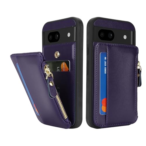 Image of Cavor for Google Pixel 8a Case Wallet with Card Holder, Purple