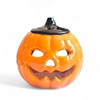 Aromalampe Kürbis Halloween aus Keramik – Für Duftöle, Wachs & Parfüm – 12 cm – Herbstliche Handarbeit & Dekoidee