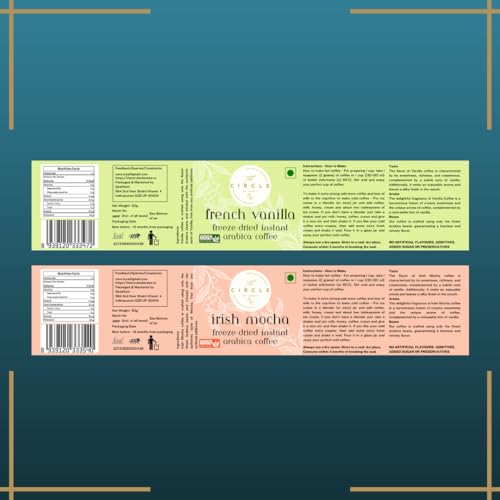 Image of The Circle Of Aroma Signature Instant Coffee|100% Arabica|Rich Aroma|No Added Sugar|Combo Of 2|Irishmocha & Vanilla|50g(25 Cups) Each Flavour|Enjoy Hot /Cold