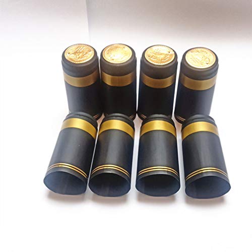 Cabilock 100 peças de cápsulas térmicas de PVC para garrafas de vinho, acabamento bordô, encolhiment