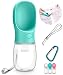 Dog Water Bottle, GAITY PET [2018 New Type] Fashion Antibacterial Food Grade Leak Proof Portable Dog Cat Travel Water Cup Bowl with Big Trough, Pets Outdoor Drinking Cup - 12OZ