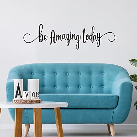 Wall Decals, Inspirational Wall Stickers, (Easy to Install), Wall Decor Art Vinyl Motivational Quotes Bathroom Gym Office Kitchen Bedroom Positive Women Men Poster Home, Be Amazing Today 45"X12.6" Cover