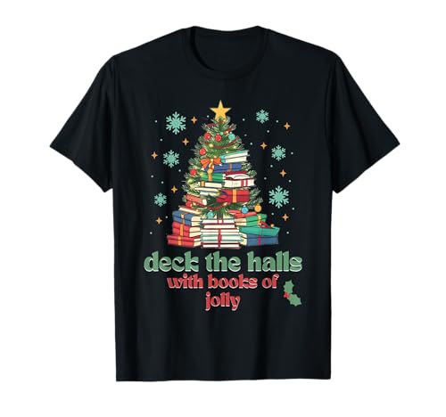 Decora los pasillos con libros de Jolly Christmas Librarian Xmas Camiseta