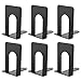 Yugge Bookend Supports Metal Book Ends Universal Economy Bookends Non-Skid Heavy Duty Book Ends Pack for Shelves Library Kitchen Home Classroom School Office, 6.69 x 4.9 x 4.3in, 3 Pair/6 Piece, Black