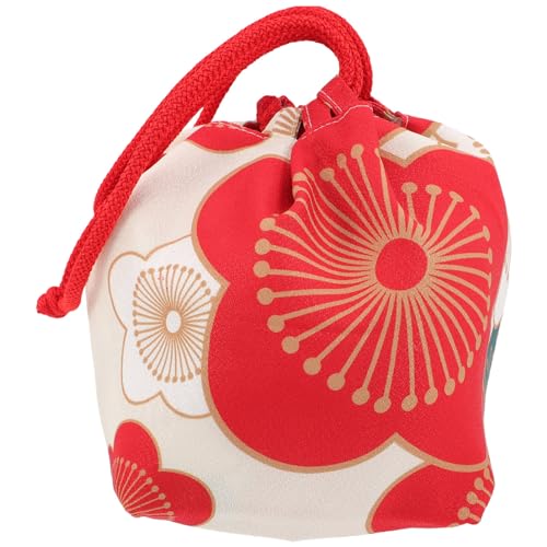 Amosfun Bolso de Estilo japonés con cordón, Caja de Chocolates japoneses, Billetera, Monedero japonés, Monedero cosmético, Amuleto, cordón con, Bolsas de, carbón, 24x17cm, Deportes