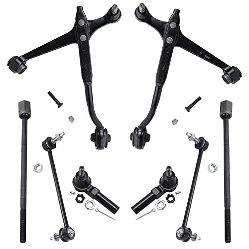 Image of Detroit Axle - 8pc Front End Control Arms Kit for 99-03 Ford Windstar, 2 Lower Control Arms w /Ball Joint 4 Tie Rod Ends 2 Sway Bars 1999 2000 2001 2002 2003 Replacement