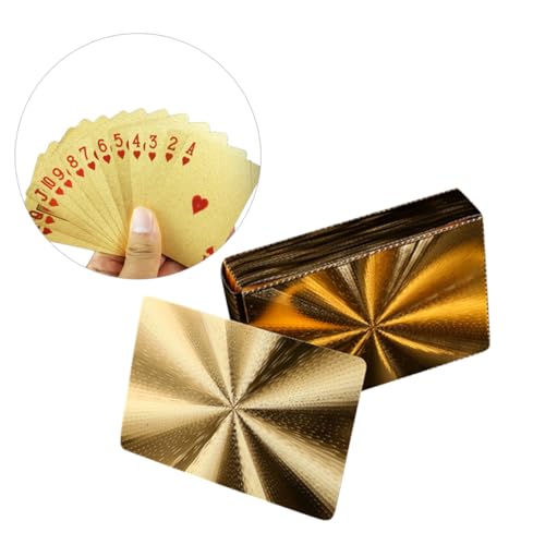 TOYANDONA wasserdichte Pokerkarten Goldfolie Kunststoff Glänzende Spielkarten Robust Für Zuhause Bar Büro Unterhaltung – Bild 3