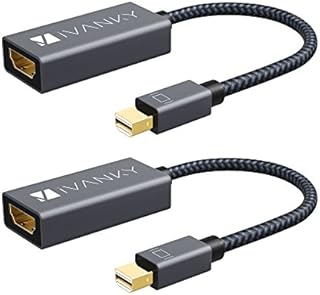 iVANKY 2-Pack Mini DisplayPort to HDMI Adapter, Thunderbolt to HDMI Adapter [Gold-Plated Connector & Aluminum Shell] for MacBook Air, MacBook Pro (Before 2016), Microsoft Surface - Space Grey