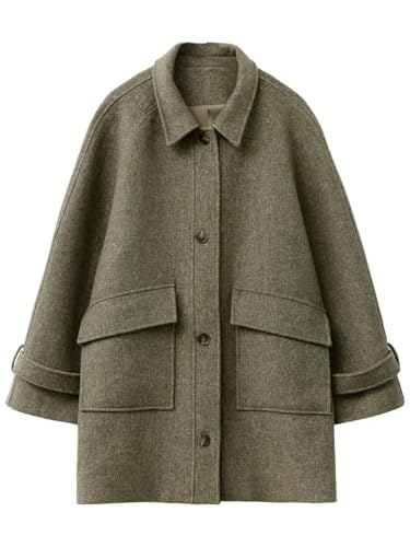 Manteau oversize en laine chaud avec poches profondes