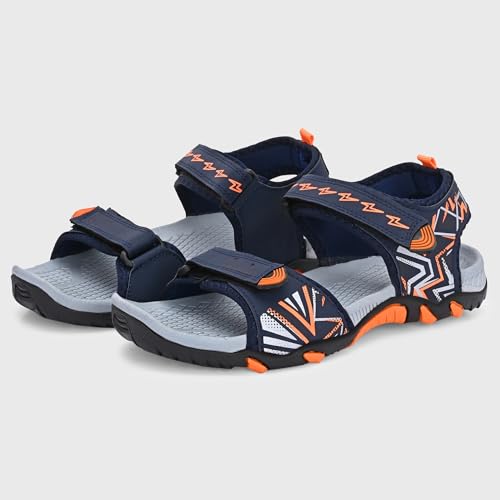 Image of Centrino Men's Phylon Sandals |Adjustable Velcro Strap Athletic Sandals |Geometric Wave Pattern Open Toe|Durable Rubber Sole Outdoor Water Sandals for Summer Beach Hiking Walking & Casual Wear (9352)