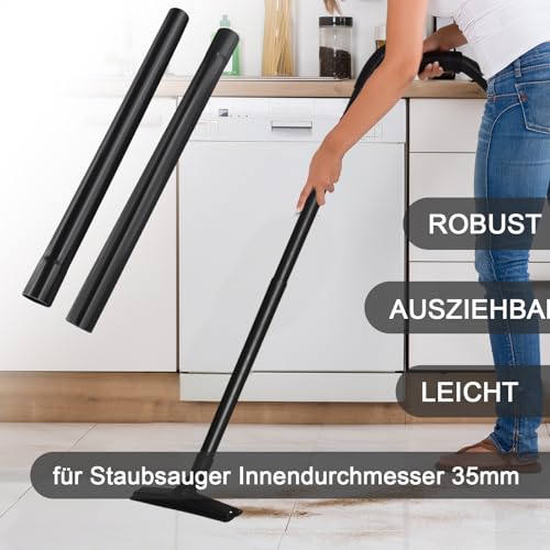 Miniatura 6 de 2 Tubos De Extensión Para Aspiradora, Varillas Para Aspiradoras Manuales, Uso En Seco Y Húmedo, Tubo Telescópico Ajustable, Tubo De Succión De Plástico De 35 Mm De Diámetro Para A2004 Mv3 Wd3