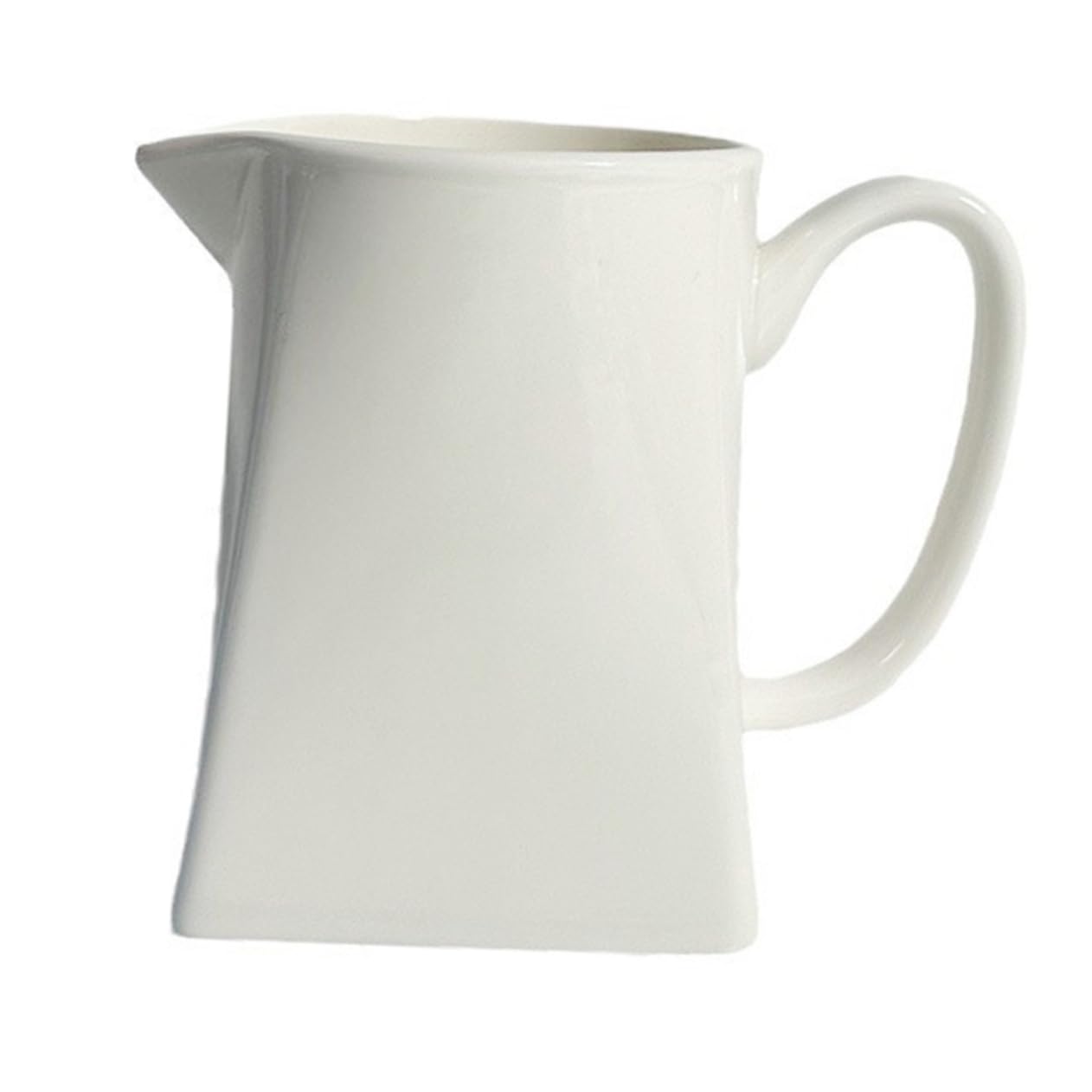 Ciieeo Elegant White Ceramic Milk Jug 230ml Tea Coffee Mini Pitcher Pointed Spout Nonslip Base