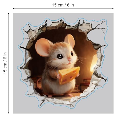 Vinilo Decorativo 3D Ratones con Queso 15x15 cm miniatura 5