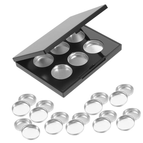 Beavorty 1 Caja De Juego Caja De Sombra De Ojos Cuadrada Compartimentos Paleta De Maquillaje Vacía Con Rejilla Aluminio Paleta De Resaltado Contenedores De Sombra De Ojos El Plastico Black
