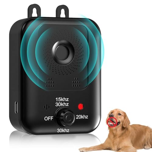 超音波吠え防止器 犬の訓練用 無駄吠え防止 自動発信 遠隔操作 3段階感度調節 最大15m 吠え防止グッズ 防水 安全無害 室内・屋外対応