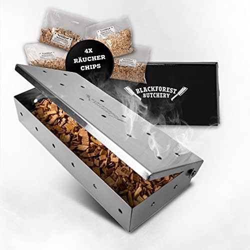 Gardenko Räucherbox Aus Edelstahl - Smoker Für Gasgrill & Holzkohlegrill Mit Räucherchips