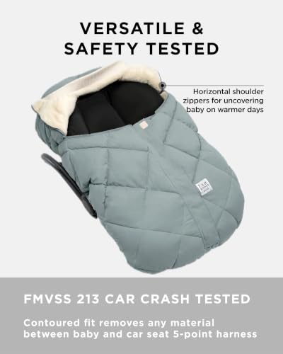 Image of 7AM Enfant Car Seat Covers - Cocoon Baby Cover for Boys & Girls, Rain & Snow Repellent, Breathable Windproof, Center Zipper, Universal Fit for Infant Car Seat (0-12M)