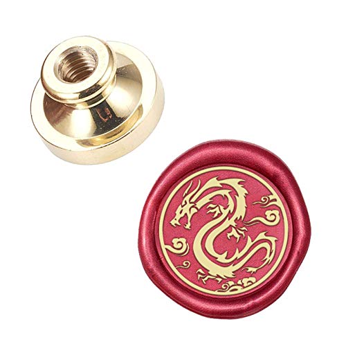 CRASPIRE シーリングスタンプ ヘッドのみ ドラゴン ワックスシールスタンプ 動物 交換真鍮銅頭 洋式 復古風 結婚式 告白 招待状 誕生日の封筒の装飾 DIY用 手芸用品