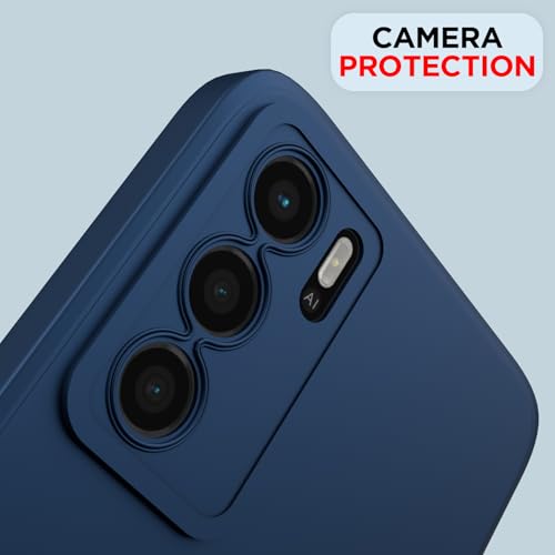 Image of Outlouders Back Cover for Oppo A16 | Camera Protection | Durable Soft Matte Silicone Bumper Case (Blue)