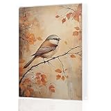 Qnhij Vintage Fall Bird Photo Album 4x6 Hold 36 Photos, Rustic Fall Farmhouse Sparrow Bird Thanksgiving Small Photo Album Picture Memory Book Keepsake for Family Anniversary Travel Vacation